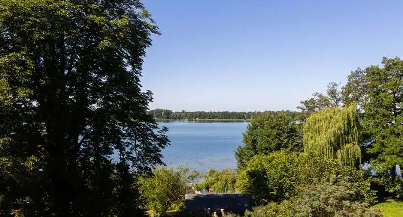 Ausblick über Bäume auf den Wandlitzsee