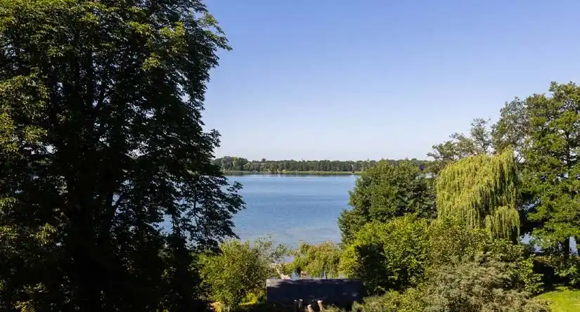 Ausblick über Bäume auf den Wandlitzsee