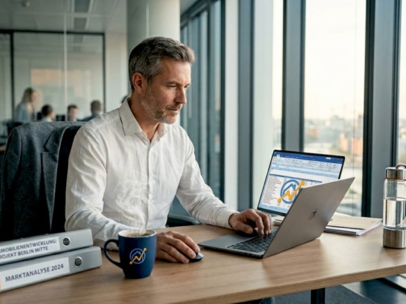 Ein Mann erstellt gerade eine Excel-Tabelle für Kapitalanleger.