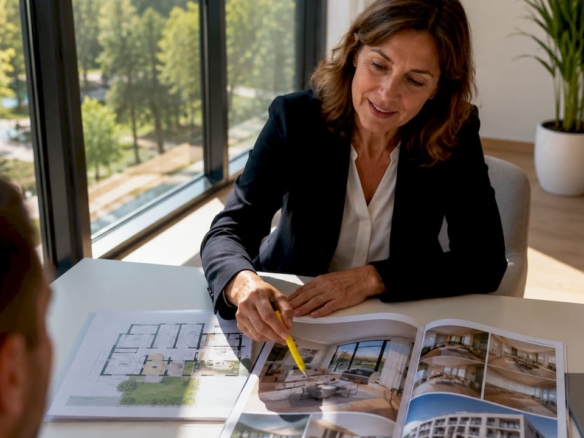 Makler erläutert die verschiedenen Arten von Wohnimmobilien
